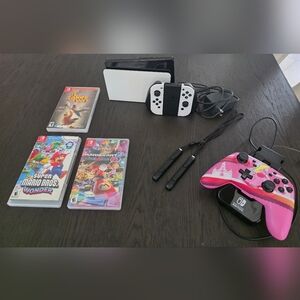 Nintendo Switch Console with Joy-Con Controllers - Black and White BUNDLE